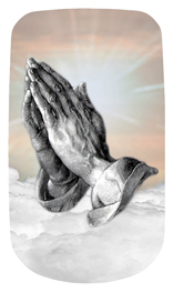 DAROYAL-103-BZ Praying Hands Clouds Bronze